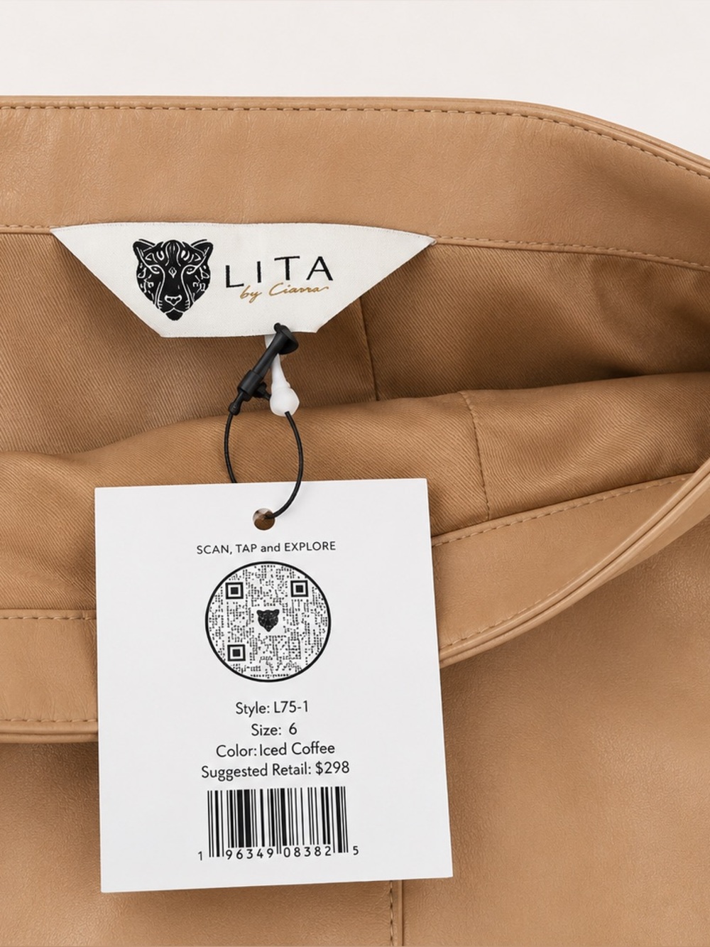 NEW LITA 100% Lamb Leather Skirt ~ Iced Coffee ~ size 6 ~ GORGEOUS! - Picture 5 of 5